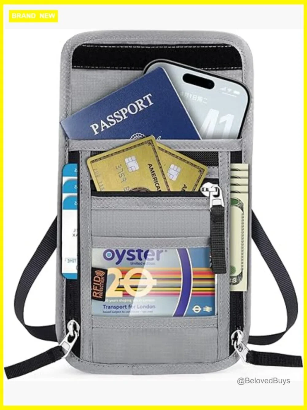 RFID Blocking Travel Neck Wallet Passport Holder Anti-Theft Slim Hidden Pouch